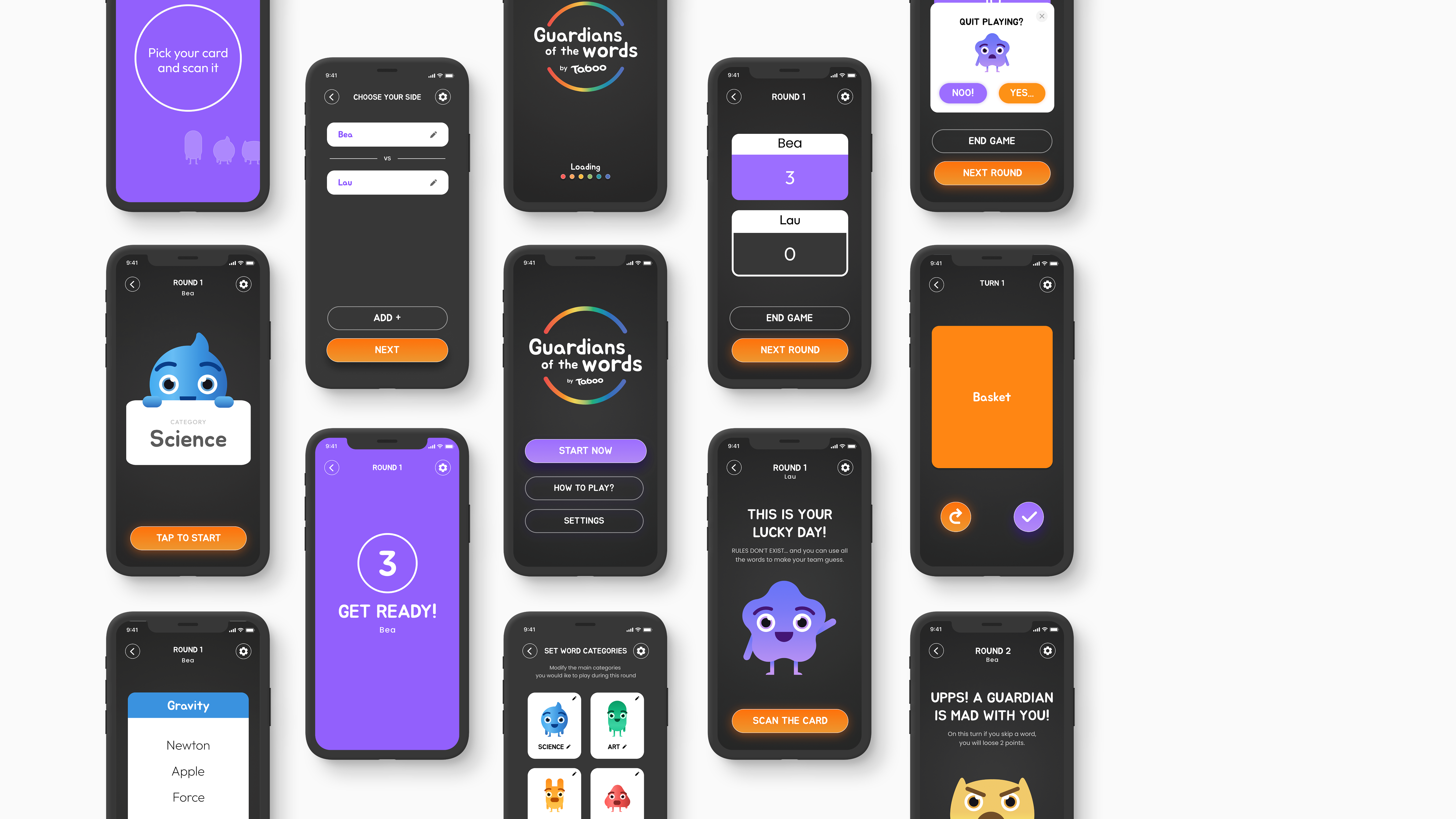 Taboo app screens